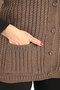 Women's V-Neck Winter Thick Woolen Hair Knit Model Knitwear Button Mother Vest with Pockets - 3