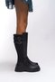 Rhithrern Women's Below the Knee Stretch Boots 00121925 Black Skin - 4