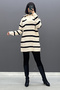 Zipper Collar Striped Knitwear Sweater Sk-8319