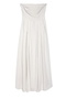 Strapless Detailed Long Linen Dress Natural - 2