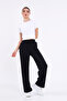 Black-Navy-Anthracite-Grey Seasonal Loose Wide Comfortable Leg Side Pocket Women's 4-Piece Sweatpants - 2