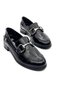 2455201 K Women's Genuine Leather Buckle Masculine Loafer Shoes - 2