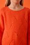 Girl's Knitted Patterned Crew Neck Sweater - Knitwear Sweater - 8