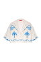Natural Embroidery Printed Crop Shirt - 2