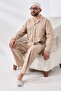 Men's Linen 4 Pocket Double Safari Suit Hajj Umrah Outfit Beige - 7