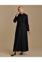 Black Whole Lace Zippered Waist Belt Hijab Ferace