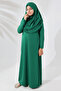 One Piece Practical Children's Prayer Dress with Headscarf Green - 3