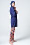 Pool Full Covered Hijab Swimsuit 23246 Indigo Blue 3XL - 3