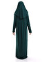 One Piece Practical Prayer Dress with Headscarf and Robe 8015 Emerald Green - 3