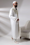 White Hakim Collar Embroidered Men's Prayer Robe Imam Cibah - 3