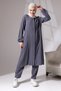 Women's Wrapped Fabric Hidden Zipper Double Suit Hajj Umrah Outfit Smoked - 3