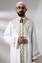 White Hakim Collar Embroidered Men's Prayer Robe Imam Cibah - 7