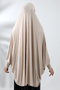 Beige Ready Practical Sultanbaş Hijab Sleeve Combed Cotton Souffle Scarf Hijab - 3