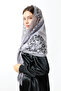 Gray Tasseled Tulle Shawl Mevlüt Coverlet - 4