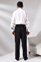 Men's Black Çınar Relaxed Cut Elastic Waist Hajj and Umrah Linen Shalwar Trousers - 4