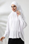 وشاح حجاب Sultanbaş عملي جاهز باللون الأبيض بأكمام من القطن الممشط Hijab - 2