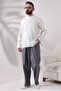 Cream Men's Relaxed Fit 3-Button Judge Collar Hajj and Umrah Linen Shirt - 4