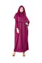 One-Piece Prayer Dress - Fuchsia- 5015 and Prayer Mat and Zikirmatik - Three-Piece Set - 6