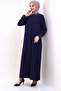 Collar and Sleeve Stoned Hijab Ferace 23300-23 Indigo - 6