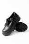 868-757 Black Patent Leather Daily High-Sole Loafer Shoes - 4