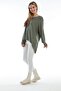 Women's Italian Khaki Crew Neck Loose Oversized Knit Blouse Tunic Sweater - 4