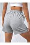 Women's Gray Wide Cut Combed Cotton Shorts - 2