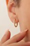 Zircon Stone Tamtur Gold Earrings 14 mm Women's - 4