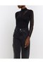 Bodysuit with Collar and Sleeves with Tulle Details - 3