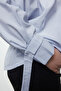 Blue White Striped Basic Long Sleeve Back Elastic Woven Plus Size Blouse Tbbaw25Af00022 - 3