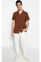 Brown Regular Fit Textured Summer Linen Look Tmnss23Go00070 - 2