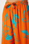 Women's Orange Blue Patterned Flowy Viscose Palazzo Trousers En00606 - 4