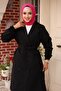 Apolet Detailed Trench Coat Black 4432 - 2