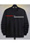 Men's Black Paris Printed Printed Crew Neck Sweatshirt - 2