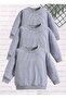 Unprinted 3 Pack Unisex Gray Crew Neck Children's School Sweatshirt with Fleece Inside