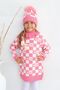 Girl's Sweater Beret and Neck Collar Knitwear Dress Set of 3 - 2
