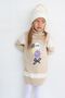 Girl's Sweater Beret and Neck Collar Knitwear Dress Set of 3 - 6