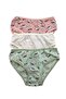 Cat Patterned Cotton 3-Piece Girl's Slip - Pink Green Ecru - 5