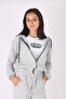 2-Piece Hooded Zippered Crop Jacket & Pipe-Legged Bottoms Girls' Tracksuit Set - 3