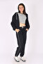2-Piece Hooded Zippered Crop Jacket & Piping Bottom - Girl's Tracksuit Set - 3