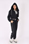 2-Piece Hooded Zippered Crop Jacket & Piping Bottom - Girl's Tracksuit Set