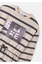 Girl's Striped Dress Beige 7982 - 2