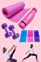 7mm Pilates Cushion 3-Piece Pilates Rubber and 1 Kg Double Dumbell Premium Exercise Set
