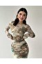 Patterned Tulle Dress Green New Season - 6