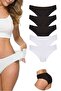 Women's Laser Cut Seamless Flexible Non-Marking Gathering Panties, Pack of 5
