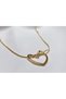 Tayem 316L Steel Heart Detailed Necklace Gold