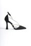 Stylish Heeled Shoes with Star Stone Detail Band - 5