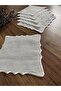 Square Coffee Side Cocktail Presentation Napkin with Ecru Embroidery Suitable for 6 Pieces of Etamine Processing - 4