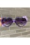 Girl's Glittery Sunglasses Heart-Shaped Floral Purple (Boxed)