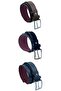 3 Pieces Black Navy Blue Brown 3 Cm Classic Faux Leather Children's Belt - 2