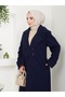 Button Detailed Oversize Loose Fit Cashew Coat Ck-1001 - 3